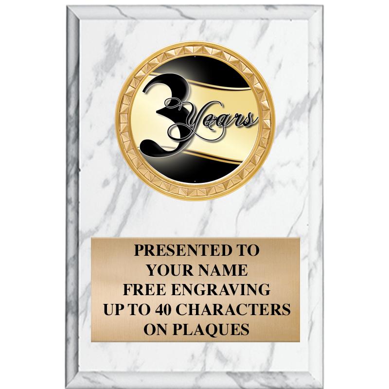 4" X 6" WHITE MBL INSERT PLQ