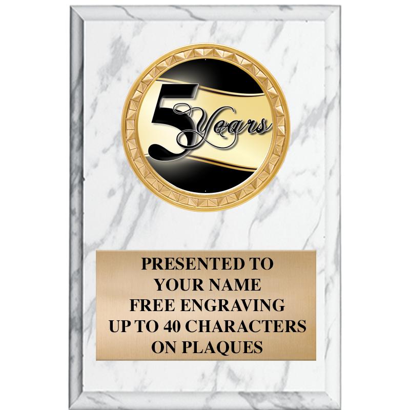 4" X 6" WHITE MBL INSERT PLQ