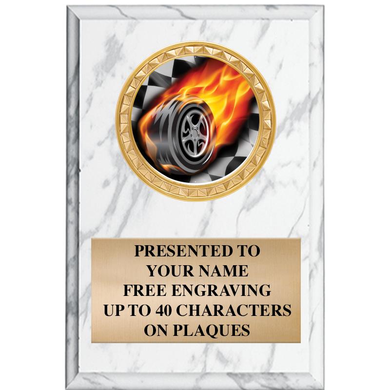 4" X 6" WHITE MBL INSERT PLQ