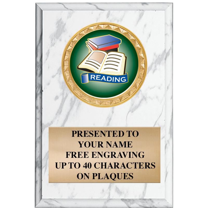 4" X 6" WHITE MBL INSERT PLQ