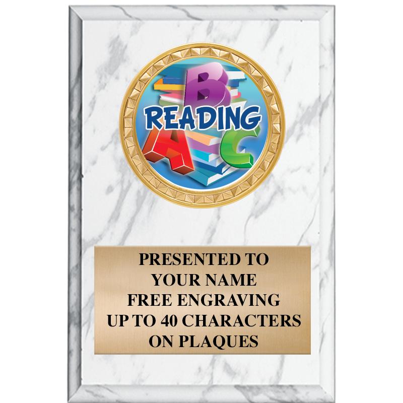 4" X 6" WHITE MBL INSERT PLQ