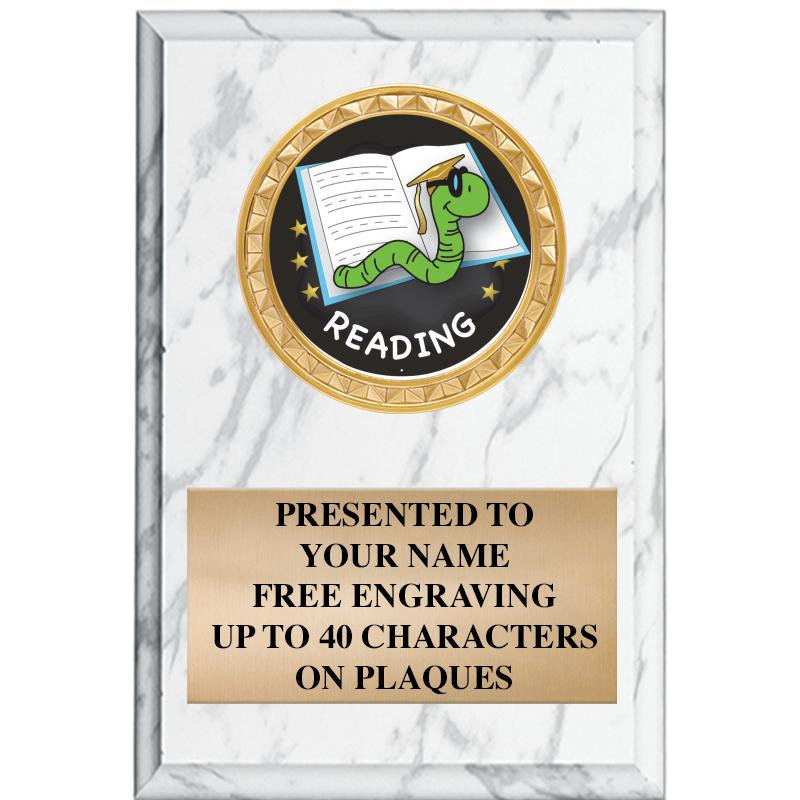 4" X 6" WHITE MBL INSERT PLQ