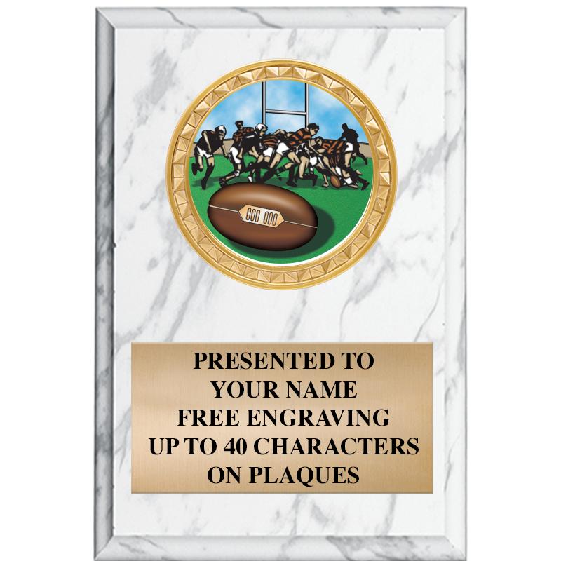 4" X 6" WHITE MBL INSERT PLQ