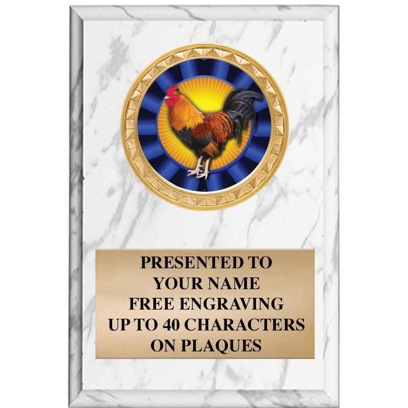 4" X 6" WHITE MBL INSERT PLQ