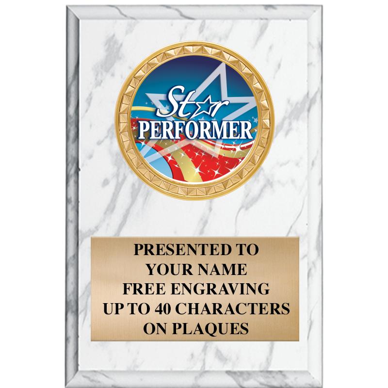 4" X 6" WHITE MBL INSERT PLQ