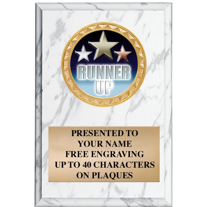 4" X 6" WHITE MBL INSERT PLQ