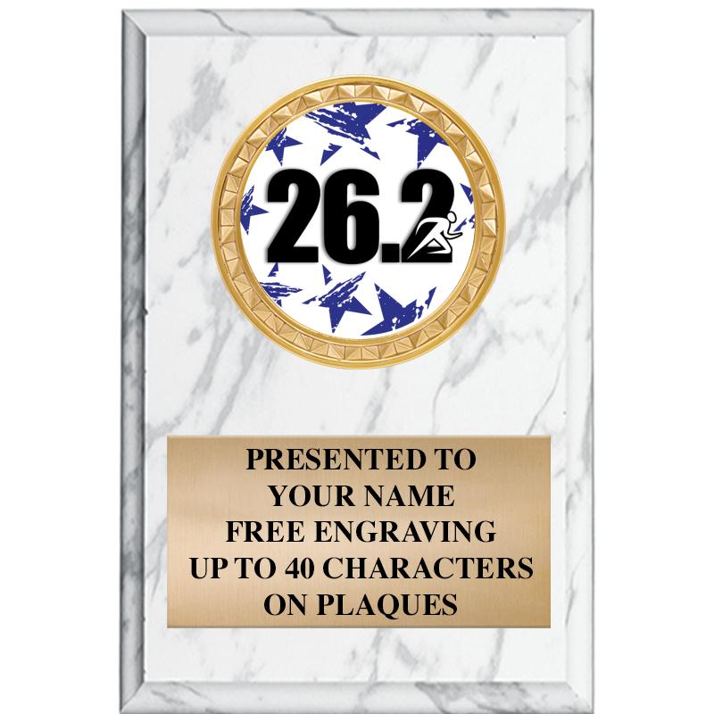 4" X 6" WHITE MBL INSERT PLQ