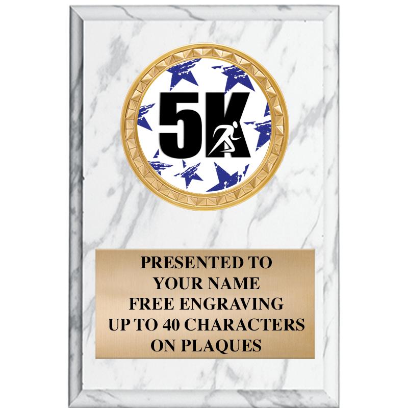 4" X 6" WHITE MBL INSERT PLQ