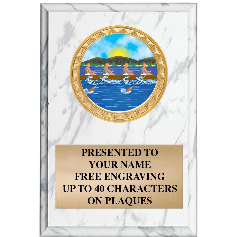 4" X 6" WHITE MBL INSERT PLQ