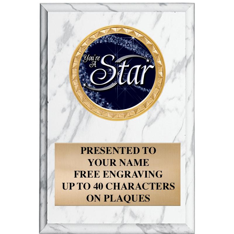 4" X 6" WHITE MBL INSERT PLQ