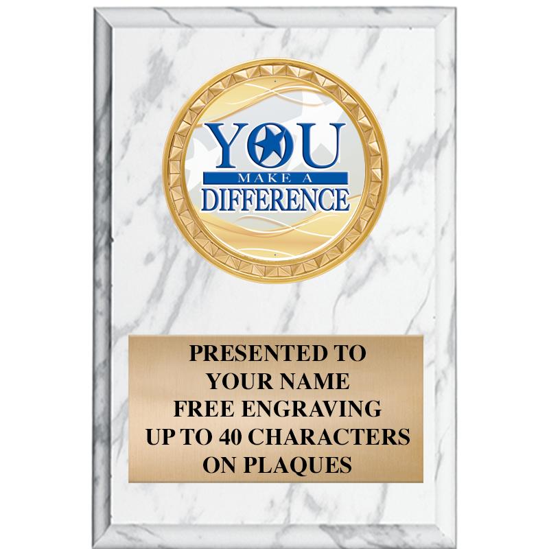 4" X 6" WHITE MBL INSERT PLQ