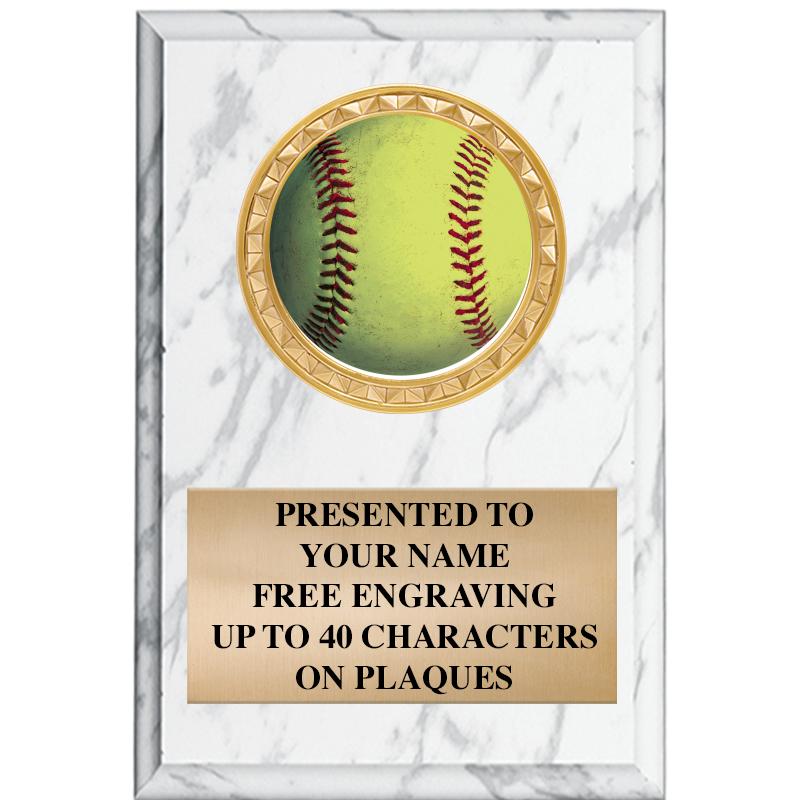 4" X 6" WHITE MBL INSERT PLQ