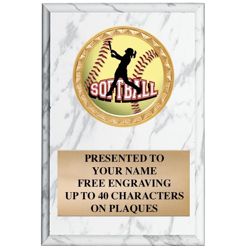 4" X 6" WHITE MBL INSERT PLQ