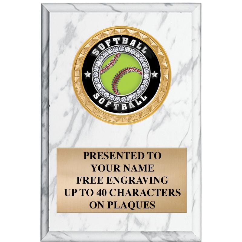 4" X 6" WHITE MBL INSERT PLQ