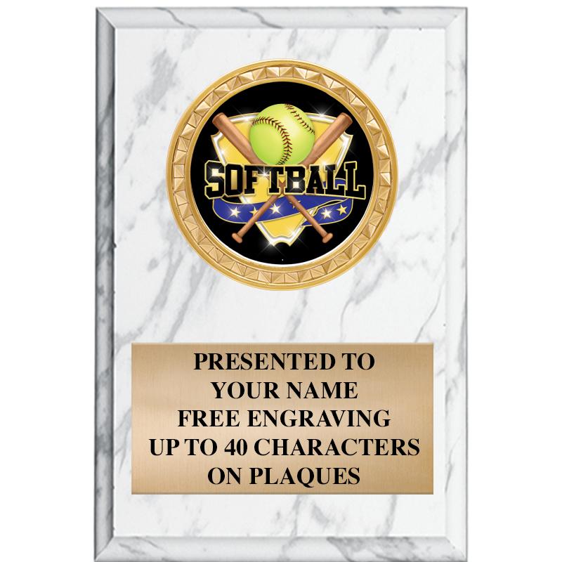 4" X 6" WHITE MBL INSERT PLQ