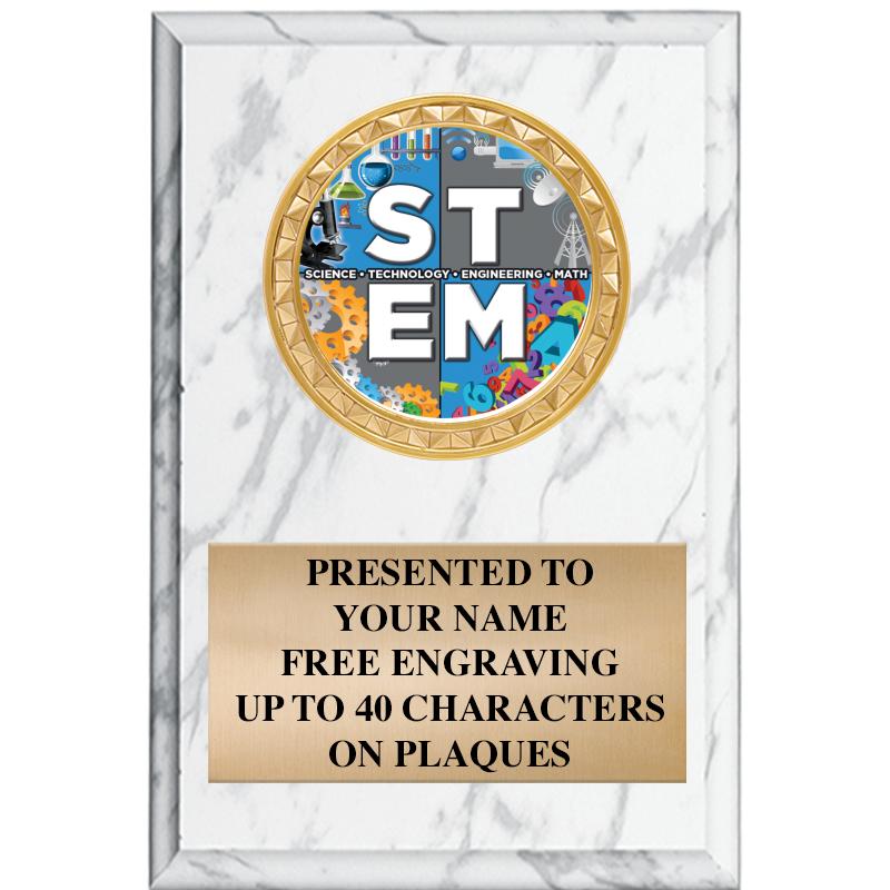 4" X 6" WHITE MBL INSERT PLQ