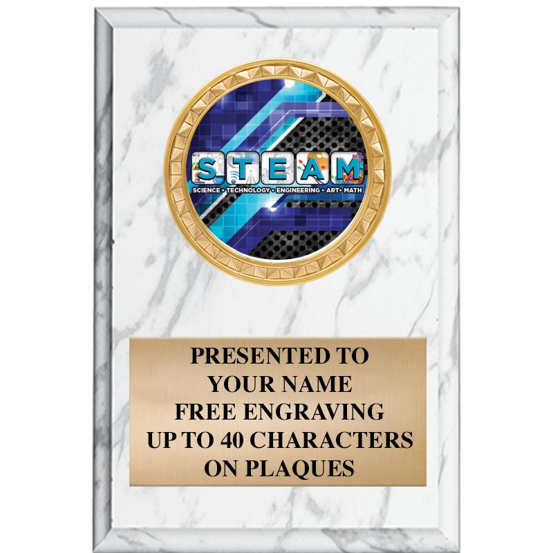 4" X 6" WHITE MBL INSERT PLQ