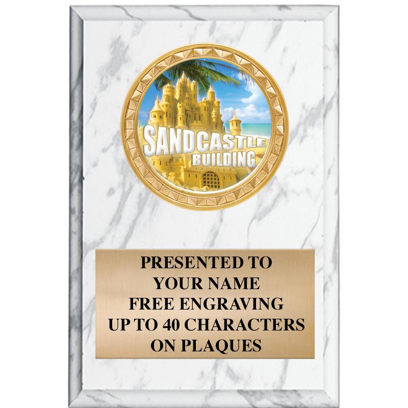 4" X 6" WHITE MBL INSERT PLQ