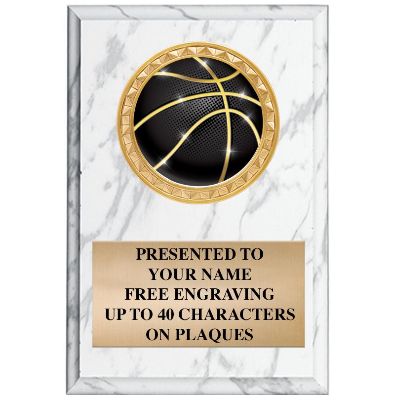 4" X 6" WHITE MBL INSERT PLQ