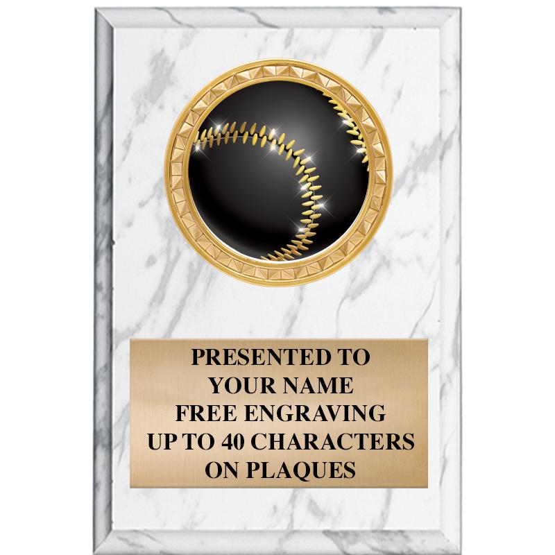 4" X 6" WHITE MBL INSERT PLQ