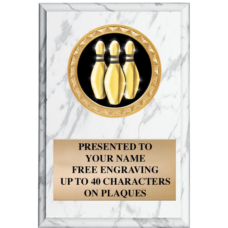 4" X 6" WHITE MBL INSERT PLQ