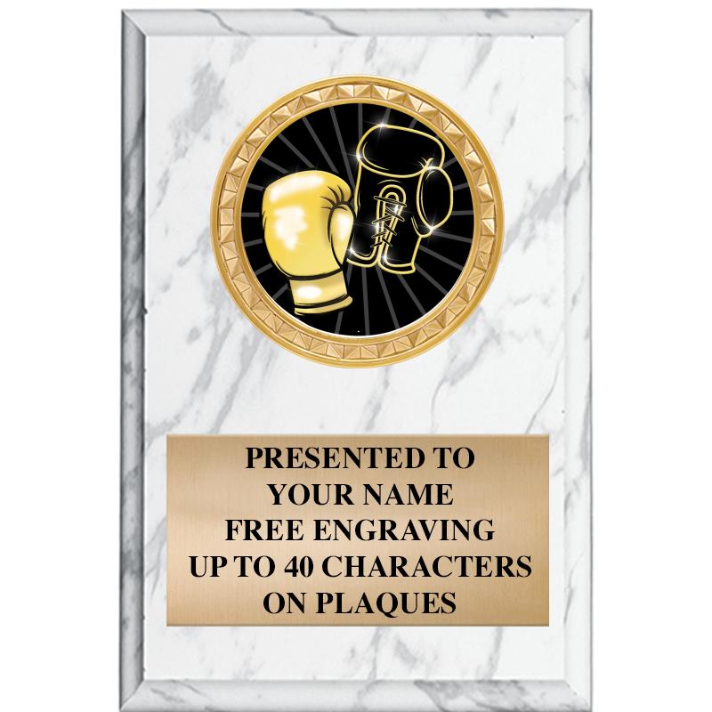 4" X 6" WHITE MBL INSERT PLQ