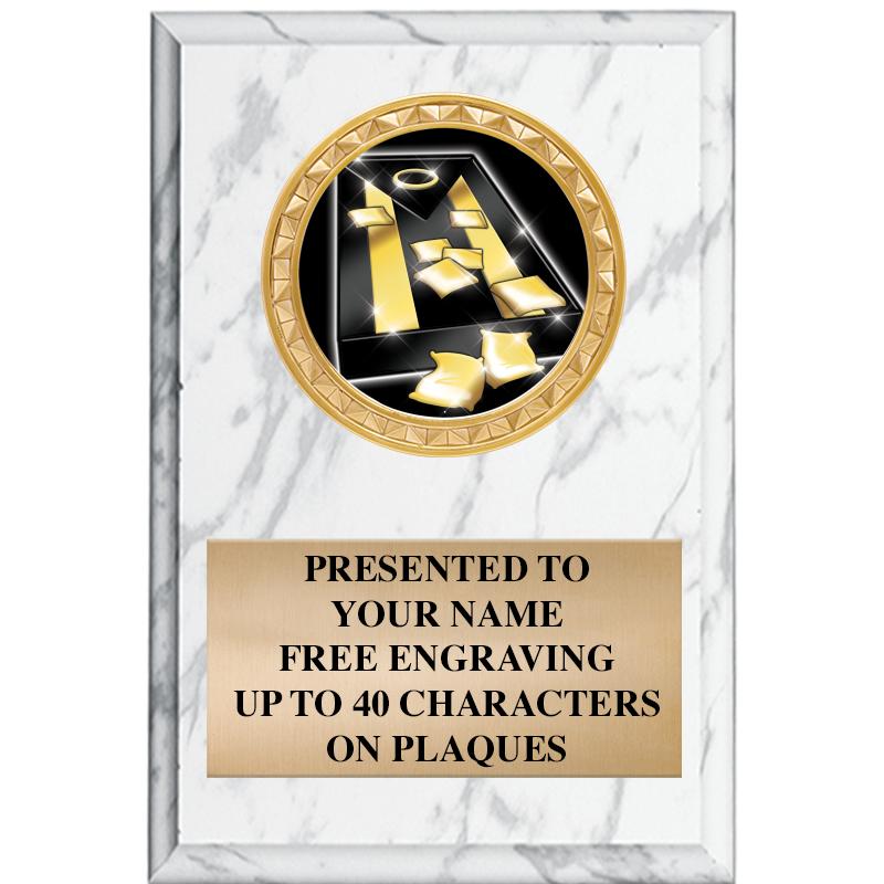 4" X 6" WHITE MBL INSERT PLQ