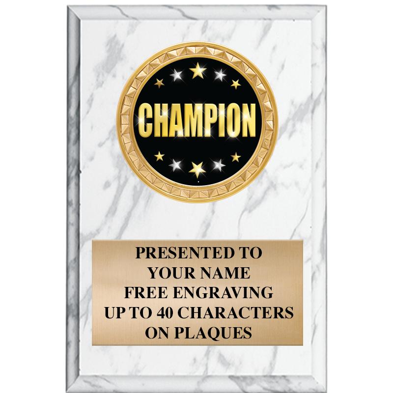 4" X 6" WHITE MBL INSERT PLQ