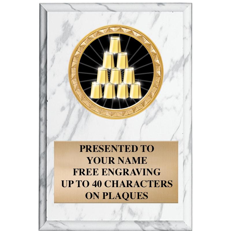 4" X 6" WHITE MBL INSERT PLQ