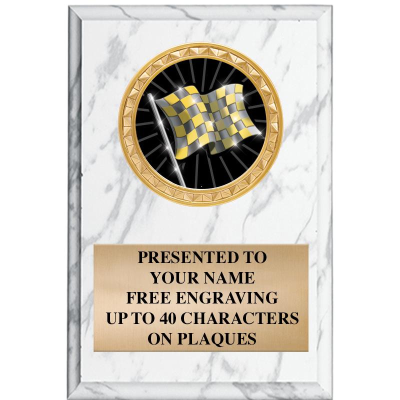 4" X 6" WHITE MBL INSERT PLQ