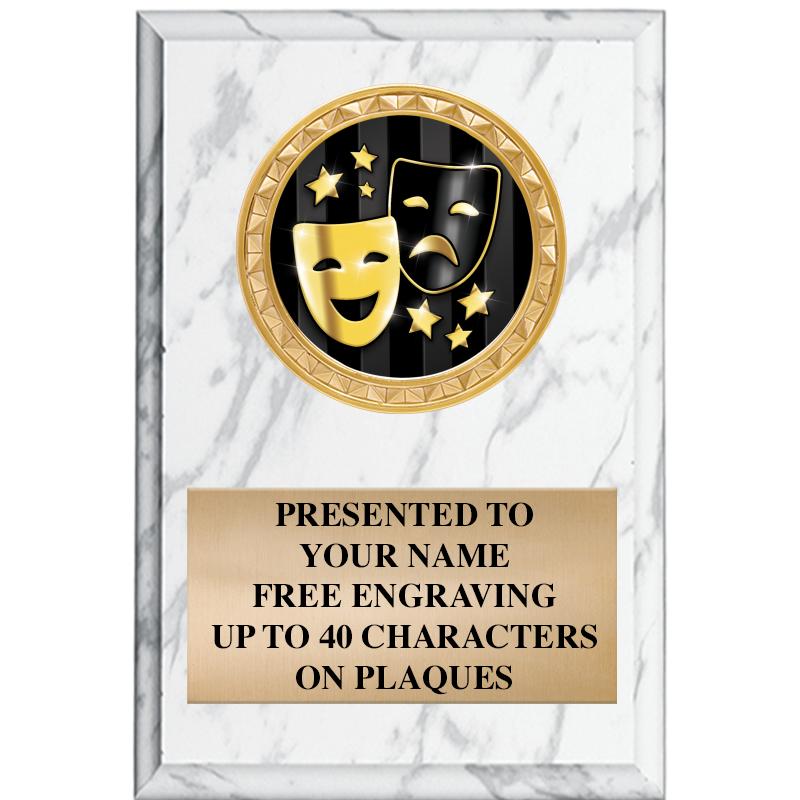 4" X 6" WHITE MBL INSERT PLQ