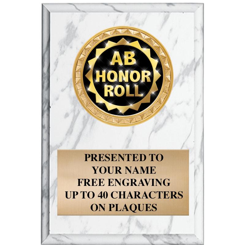 4" X 6" WHITE MBL INSERT PLQ