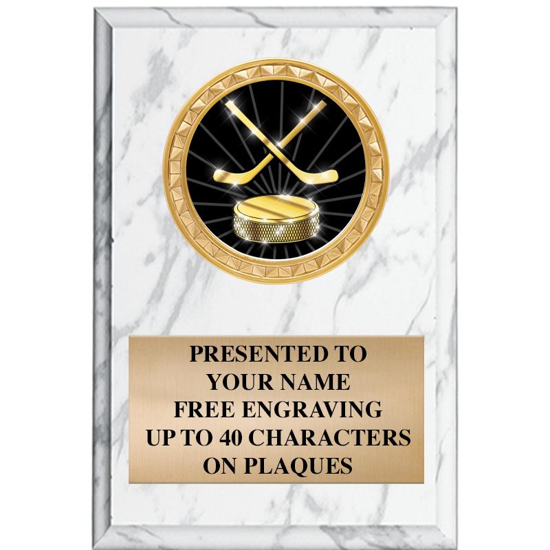 4" X 6" WHITE MBL INSERT PLQ