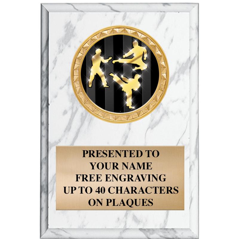 4" X 6" WHITE MBL INSERT PLQ