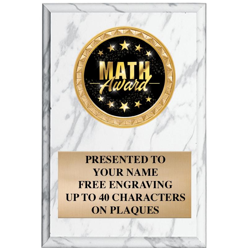 4" X 6" WHITE MBL INSERT PLQ