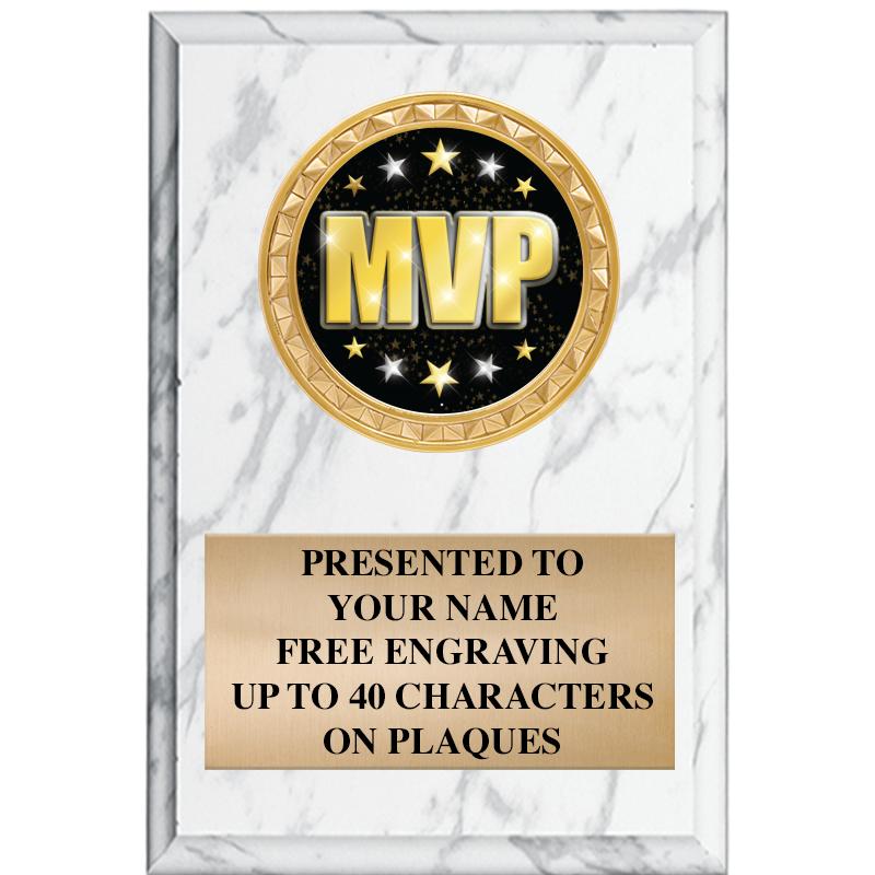 4" X 6" WHITE MBL INSERT PLQ