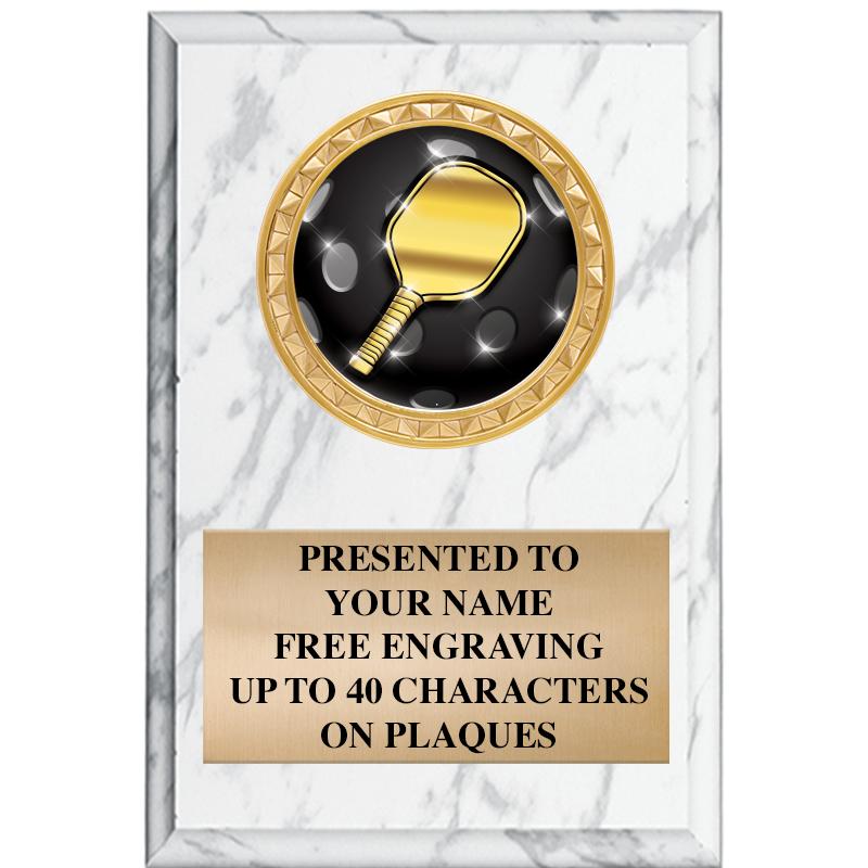 4" X 6" WHITE MBL INSERT PLQ