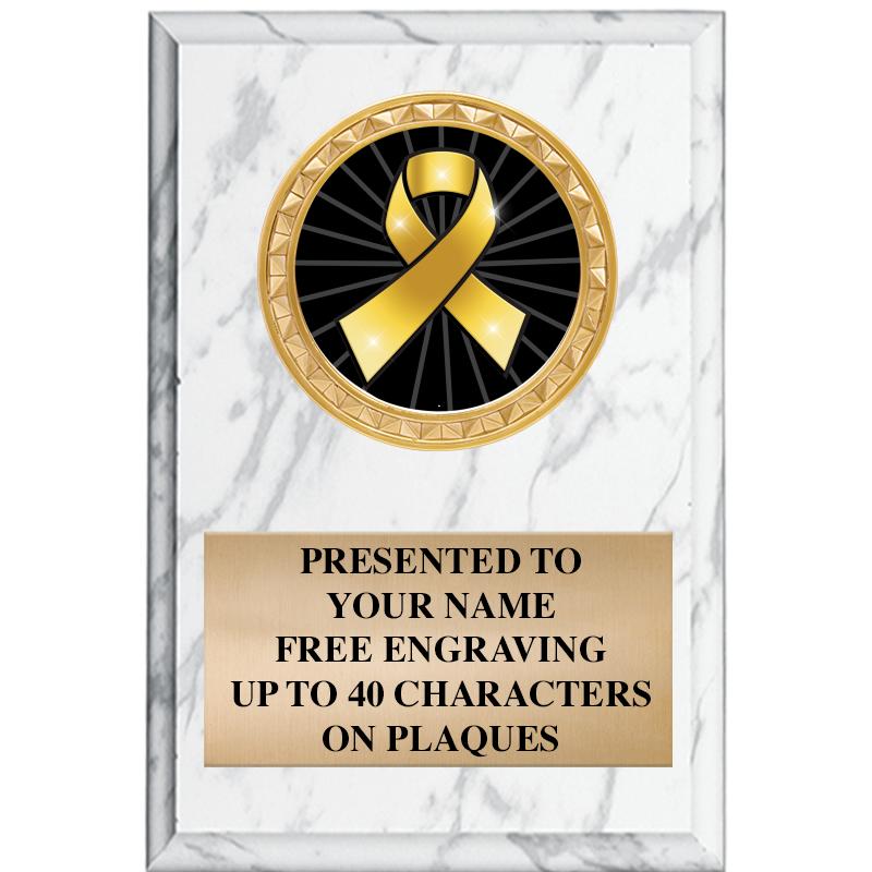 4" X 6" WHITE MBL INSERT PLQ