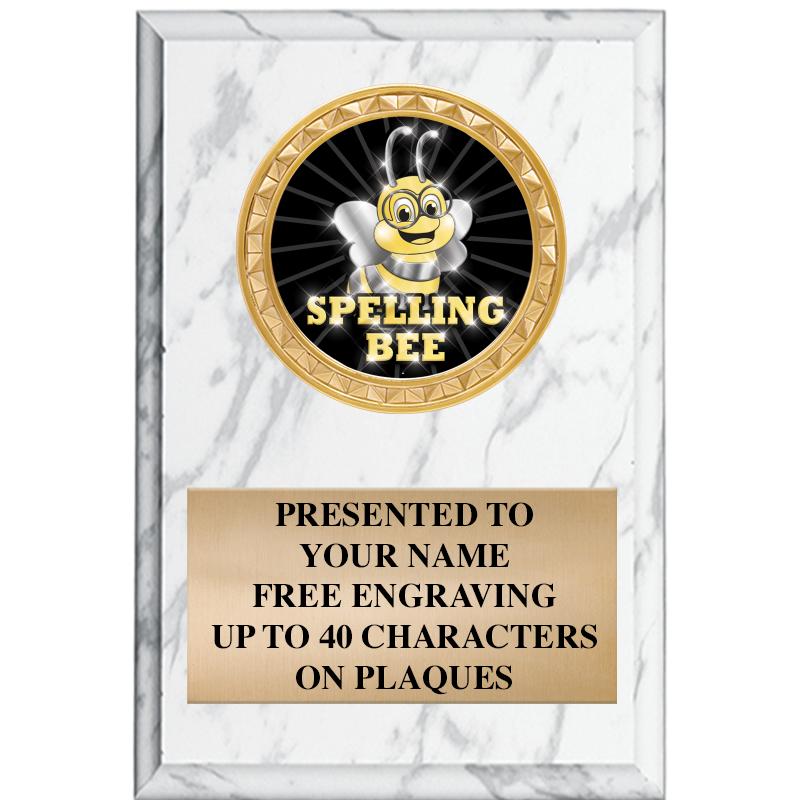 4" X 6" WHITE MBL INSERT PLQ