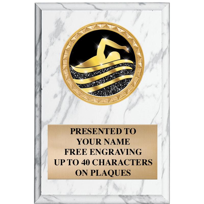 4" X 6" WHITE MBL INSERT PLQ