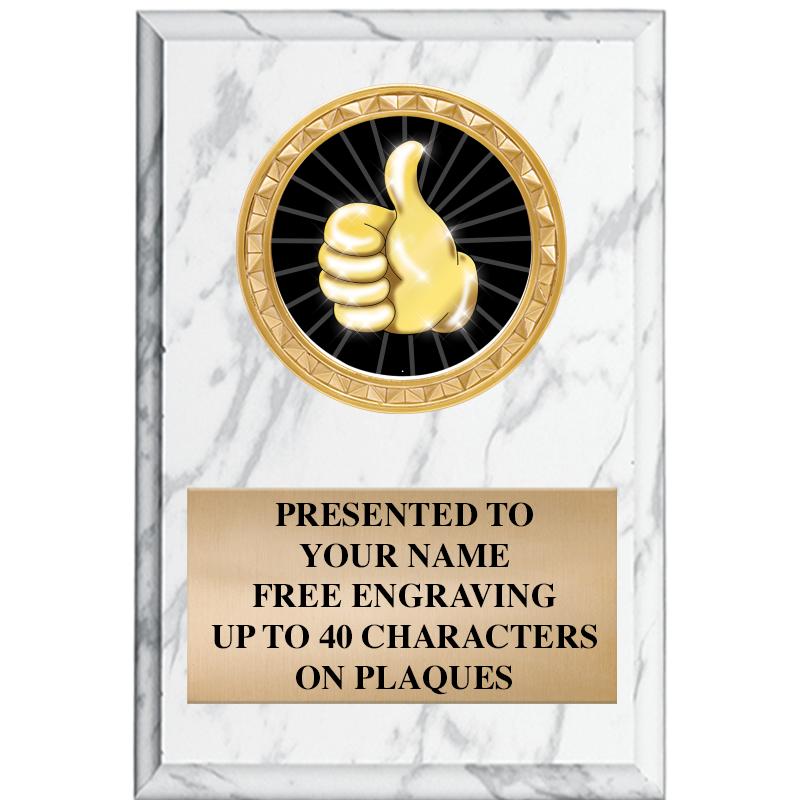 4" X 6" WHITE MBL INSERT PLQ