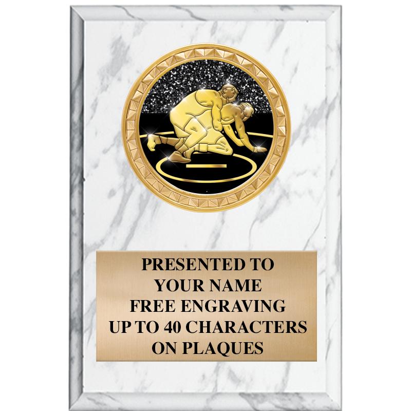 4" X 6" WHITE MBL INSERT PLQ