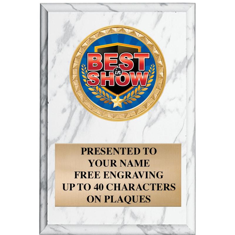 4" X 6" WHITE MBL INSERT PLQ