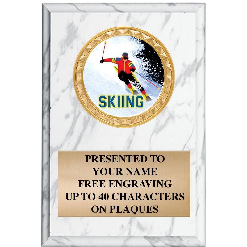 4" X 6" WHITE MBL INSERT PLQ