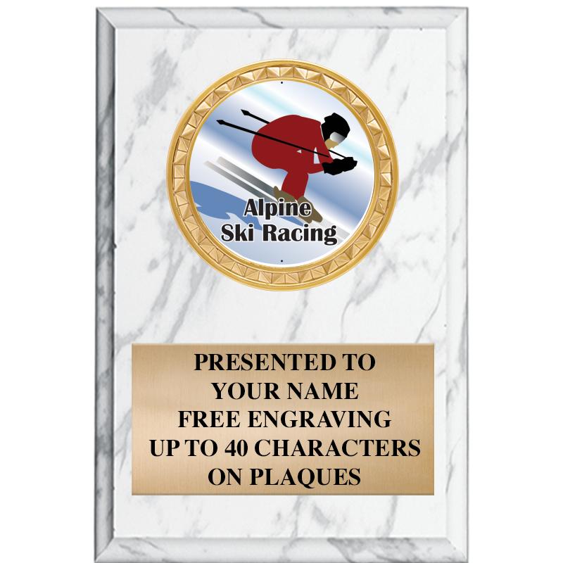 4" X 6" WHITE MBL INSERT PLQ