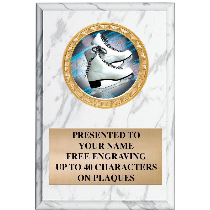 4" X 6" WHITE MBL INSERT PLQ