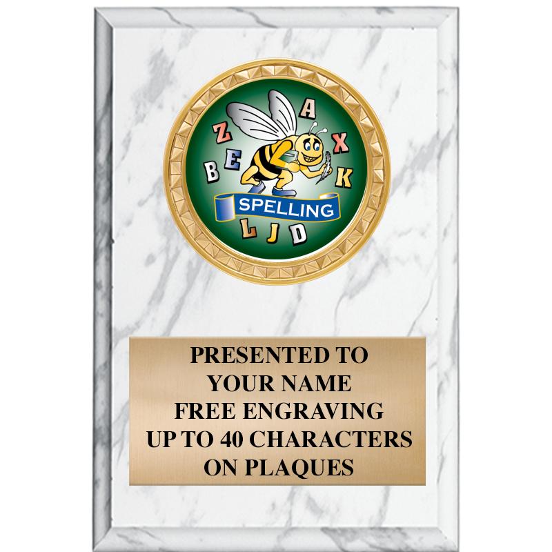 4" X 6" WHITE MBL INSERT PLQ