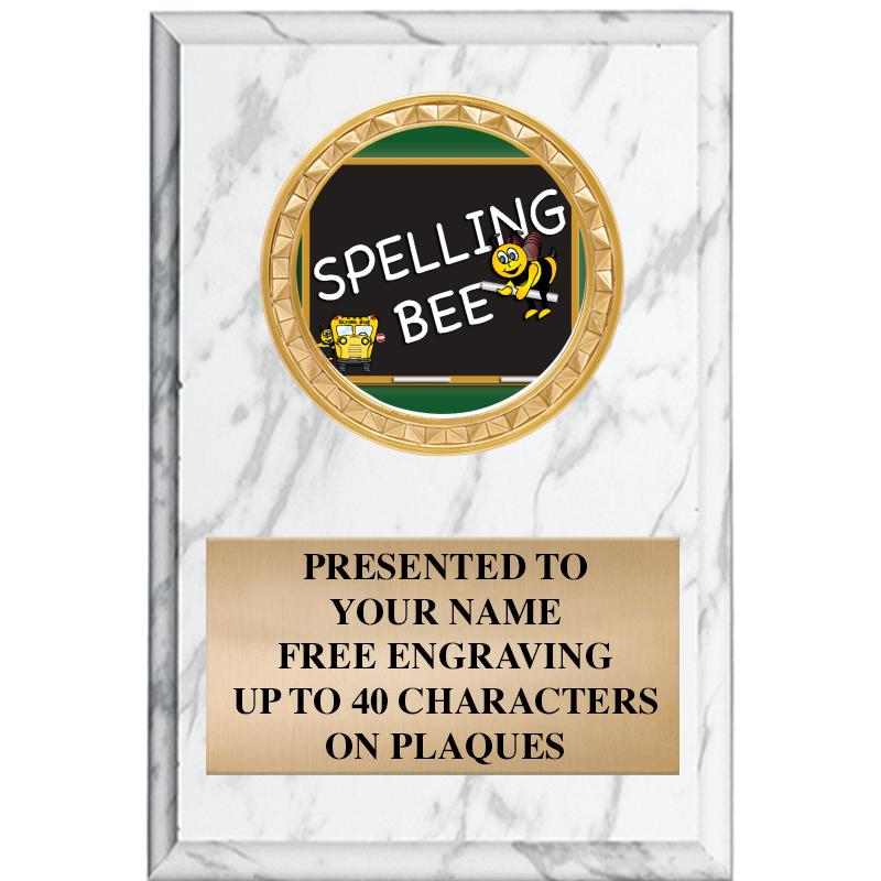 4" X 6" WHITE MBL INSERT PLQ