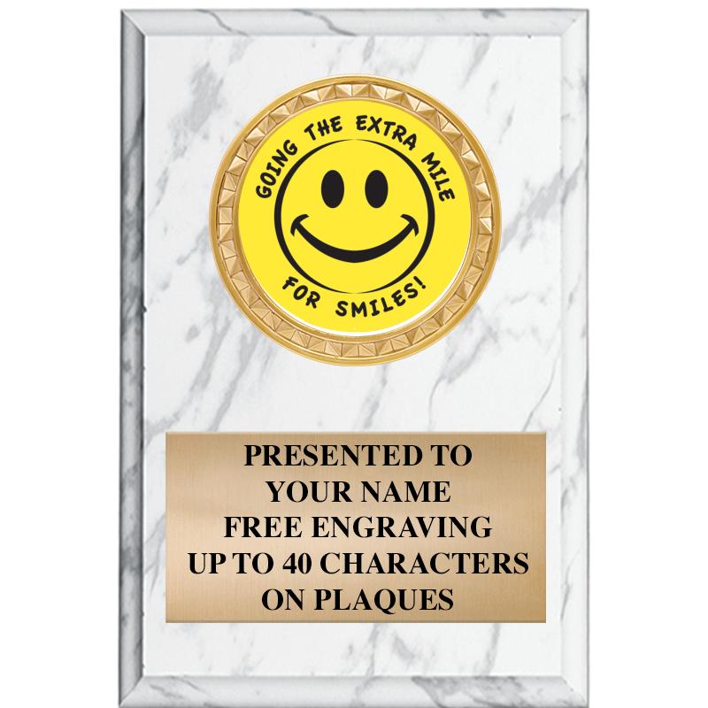 4" X 6" WHITE MBL INSERT PLQ