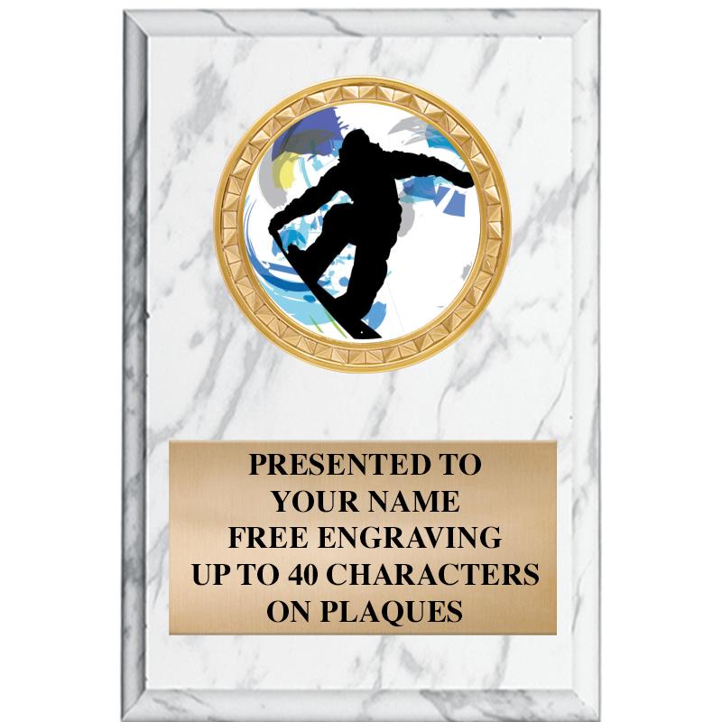 4" X 6" WHITE MBL INSERT PLQ